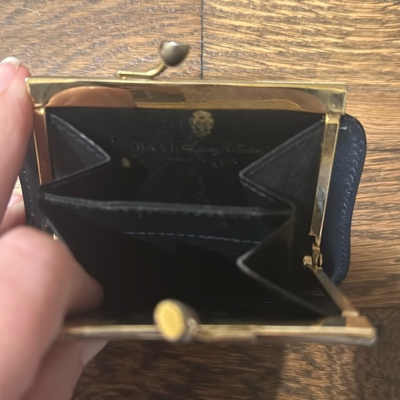 Auth Gucci GG Canvas Navy Blue Sherry Line Coin Case /Wallet W/Box - Picture 14 of 15